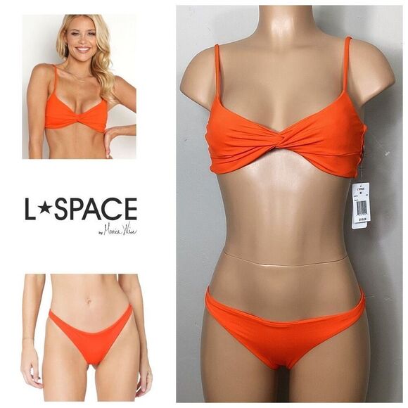 New. L*SPACE poppy orange bikini. Medium. Retails $198 - Picture 1 of 9